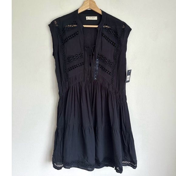 NWT • Lucky Brand • Lace Inset Dress in Black - Picture 6 of 11